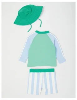 Sprout Crocodile Stripe Swimwear in Emerald