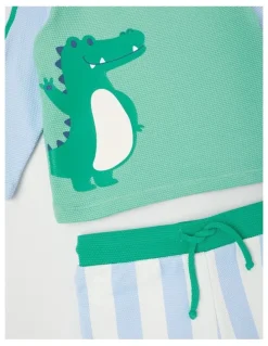 Sprout Crocodile Stripe Swimwear in Emerald