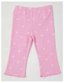 Sprout Daisy Flared Leggings in Hot Pink