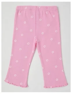 Sprout Daisy Flared Leggings in Hot Pink