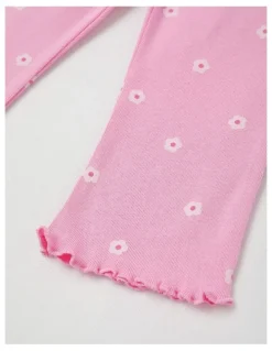 Sprout Daisy Flared Leggings in Hot Pink