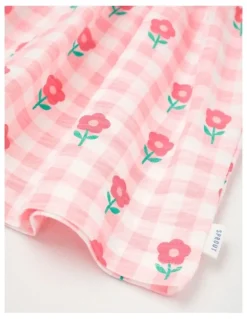 Sprout Daisy Gingham Jersey Dress With Bloomers in Light Pink