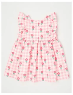 Sprout Daisy Gingham Jersey Dress With Bloomers in Light Pink