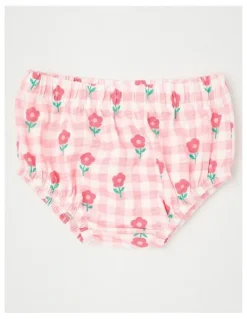 Sprout Daisy Gingham Jersey Dress With Bloomers in Light Pink