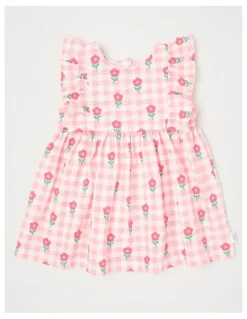 Sprout Daisy Gingham Jersey Dress With Bloomers in Light Pink