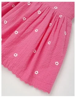 Sprout Daisy Rick Rack Pinafore Set in Bright Pink