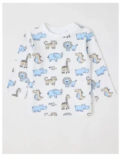 Sprout Denim Lion Overall Set in Blue