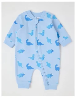 Sprout Dino Fleece Coverall in Navy