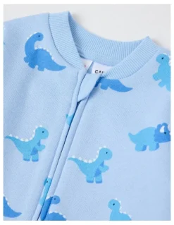 Sprout Dino Fleece Coverall in Navy