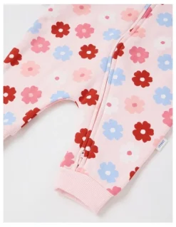 Sprout Ditsy Floral Fleece Coverall in Blush