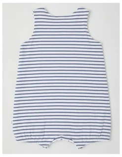 Sprout Dog Stripe Romper in Mid Blues