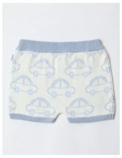 Sprout Essential Cars Knit Shorts in Cream