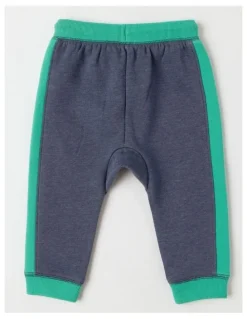 Sprout Essential Colour Block Trackpants in Indigo Marle