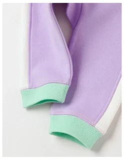 Sprout Essential Colour Block Trackpants in Lavendar Marle