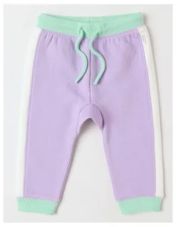 Sprout Essential Colour Block Trackpants in Lavendar Marle