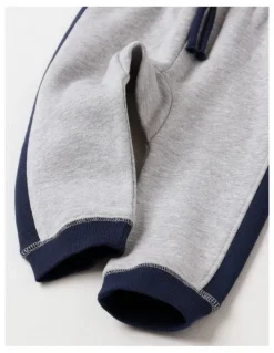 Sprout Essential Colour Block Trackpants in Grey Marle