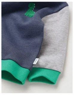 Sprout Essential Dino Colour Block Sweat Top In Navy
