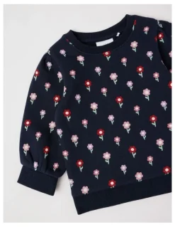 Sprout Essential Ditsy Floral Sweat Top In Navy