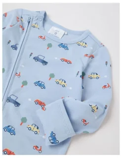 Sprout Essential Jersey Cars Coverall in Kentucky Blue