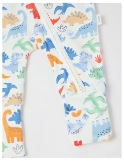 Sprout Essential Jersey Dino Coverall Bright in White
