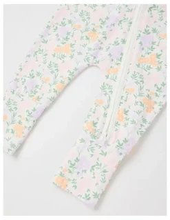 Sprout Essential Jersey Ditsy Floral Coverall in White