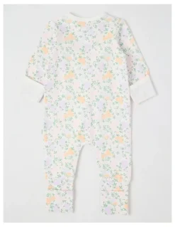 Sprout Essential Jersey Ditsy Floral Coverall in White