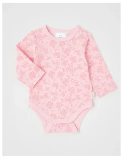 Sprout Essential Jersey Tonal Floral Bodysuit Blush
