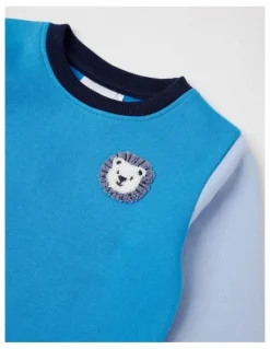 Sprout Essential Lion Colour Block Sweat Top In Blue
