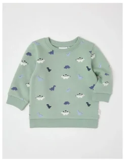Sprout Essential Mini Dino Sweat Top In Green