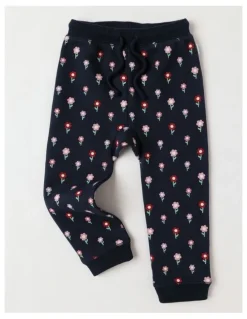 Sprout Essential Navy Floral Trackpants in Navy