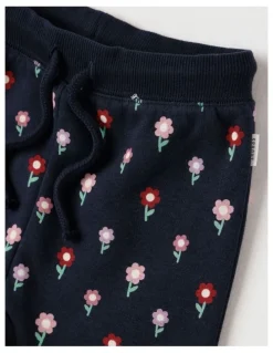Sprout Essential Navy Floral Trackpants in Navy