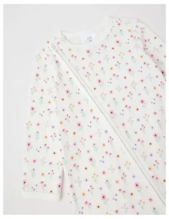 Sprout Essential Rib Daisy Coverall in White