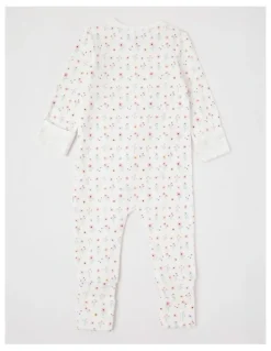Sprout Essential Rib Daisy Coverall in White