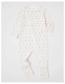 Sprout Essential Rib Daisy Coverall in White