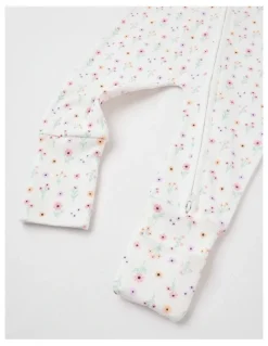 Sprout Essential Rib Daisy Coverall in White