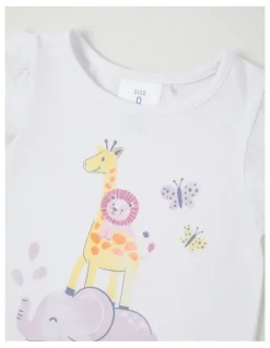 Sprout Essentials Animal Stack T-Shirt in White