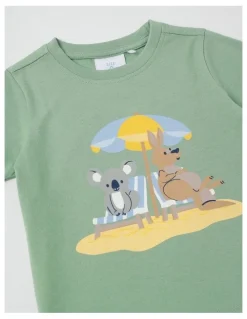 Sprout Essentials Australiana Beach T-Shirt in Green