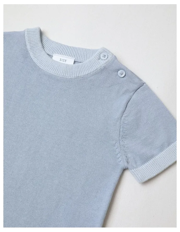 Sprout Essential Solid Knit Top in Pale Blue