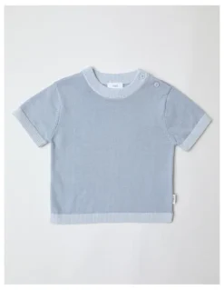Sprout Essential Solid Knit Top in Pale Blue