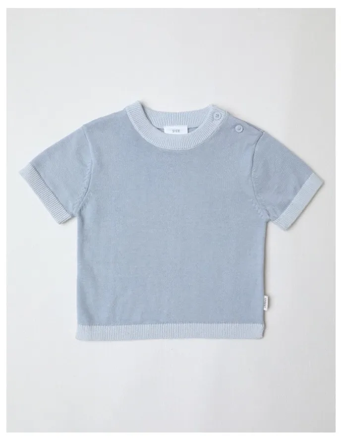 Sprout Essential Solid Knit Top in Pale Blue