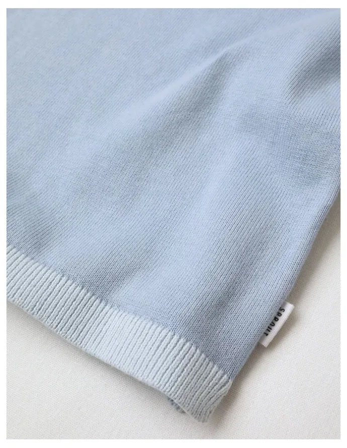 Sprout Essential Solid Knit Top in Pale Blue