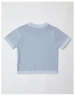 Sprout Essential Solid Knit Top in Pale Blue