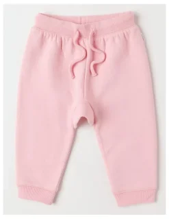 Sprout Essential Solid Pink Trackpants in Tickle Pink