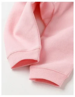Sprout Essential Solid Pink Trackpants in Tickle Pink