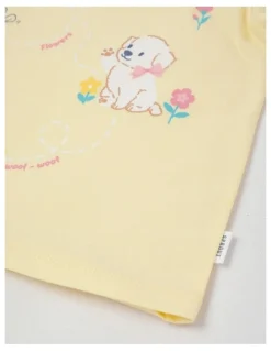 Sprout Essentials Puppy & Bees T-Shirt in Yellow
