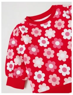Sprout Essential Tonal Floral Sweat Top In Red