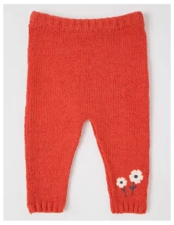 Sprout Flower Embroidered Chenille Top & Legging Set in Bone