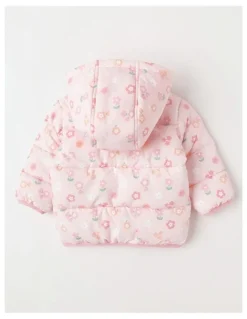 Sprout Flower Puffer Jacket in Pale Pink