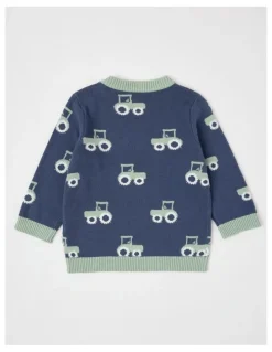 Sprout Intarsia Jumper in Dark Denim