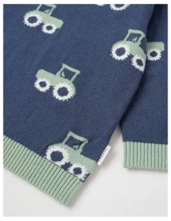 Sprout Intarsia Jumper in Dark Denim